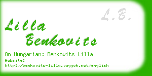 lilla benkovits business card